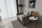 Mama ágyneműtartós fotelágy mély földszürke szamárszürke színben