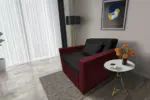 Mama ágyneműtartós fotelágy ódon borvörös fekete színben