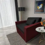 Mama ágyneműtartós fotelágy ódon borvörös fekete színben