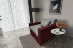 Mama ágyneműtartós fotelágy ódon borvörös óezüst színben