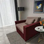 Mama ágyneműtartós fotelágy ódon borvörös pasztell taupe színben