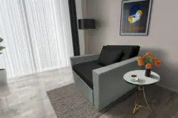 Mama ágyneműtartós fotelágy óezüst fekete színben