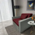 Mama ágyneműtartós fotelágy óezüst ódon borvörös színben