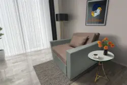 Mama ágyneműtartós fotelágy óezüst pasztell taupe színben