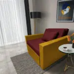 Mama ágyneműtartós fotelágy őszarany ódon borvörös színben