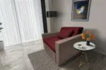Mama ágyneműtartós fotelágy pasztell taupe ódon borvörös színben
