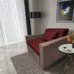 Mama ágyneműtartós fotelágy pasztell taupe ódon borvörös színben