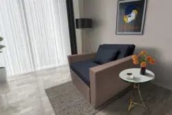 Mama ágyneműtartós fotelágy pasztell taupe ónix színben