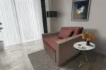 Mama ágyneműtartós fotelágy pasztell taupe toszkán vörös színben