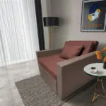 Mama ágyneműtartós fotelágy pasztell taupe toszkán vörös színben