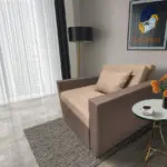 Mama ágyneműtartós fotelágy pasztell taupe világos fahéj színben