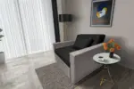 Mama ágyneműtartós fotelágy szamárszürke fekete színben