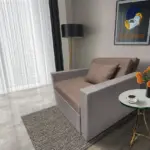 Mama ágyneműtartós fotelágy szamárszürke pasztell taupe színben