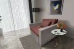 Mama ágyneműtartós fotelágy szamárszürke toszkán vörös színben