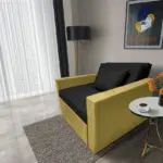 Mama ágyneműtartós fotelágy száraz olíva fekete színben