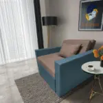 Mama ágyneműtartós fotelágy szürkés kadét pasztell taupe színben