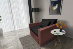 Mama ágyneműtartós fotelágy toszkán vörös fekete színben