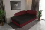 Baxi egyszemélyes ágy saroktámlás heverő ódon borvörös és fekete