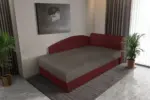 Baxi egyszemélyes ágy saroktámlás heverő ódon borvörös és mély földszürke