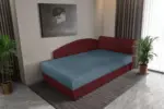 Baxi egyszemélyes ágy saroktámlás heverő ódon borvörös és szürkés kadét