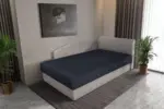 Baxi egyszemélyes ágy saroktámlás heverő szamárszürke és ónix