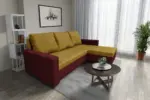 Fáraó sarokkanapé ódon borvörös és őszarany színű szövet