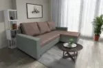 Fáraó sarokkanapé óezüst és pasztell taupe színű szövet
