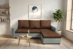 Fáraó sarokkanapé óezüst és sötét mahagóni színű szövet, bámulatos 3 változatban - Image 2