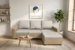 Fáraó sarokkanapé világos fahéj és ezüst serlegszürke színű szövet, bámulatos 3 változatban - Image 2
