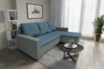 Fáraó sarokkanapé óezüst és szürkés kadét színű szövet