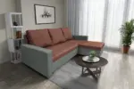 Fáraó sarokkanapé óezüst és toszkán vörös színű szövet