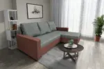 Fáraó sarokkanapé toszkán vörös és óezüst színű szövet